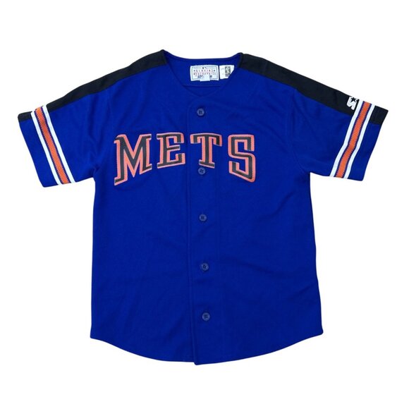 Mets Mike Piazza Men's Jersey by Starter Blue Mesh Baseball Shirt S - Picture 1 of 8